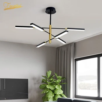 

Modern Creative LED Chandelier Lighting Nordic Minimalist Acrylic LOTF Chandelier Study Bedroom Kitchen Living Room Hanging Lamp