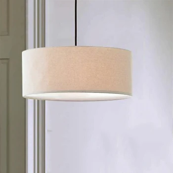 

Modern Fabric Pendant Lights Lampshades for Dining Pendant Lamp Suspension Bar Hanging Lamps Wood Kitchen Lighting LED Bulbs E27
