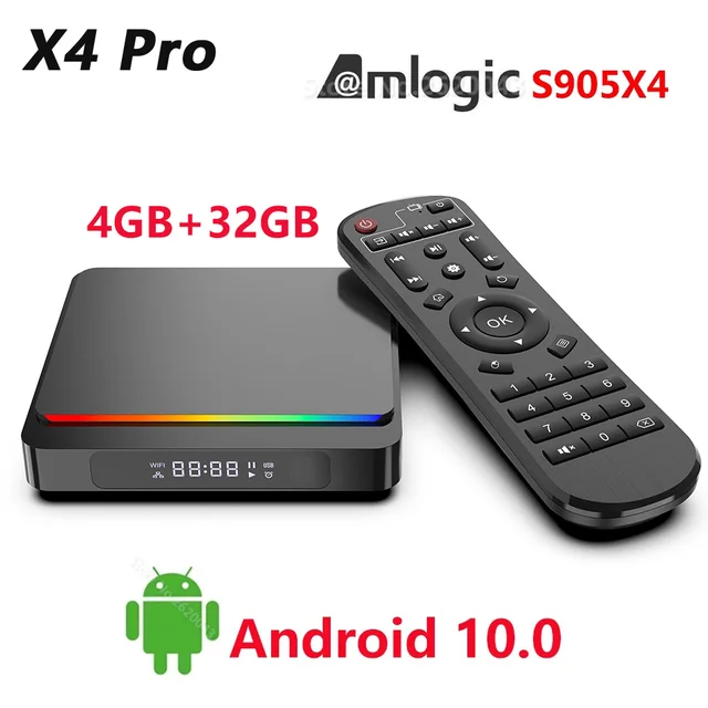 $56.75 SZBOX 2021 X4 PRO Amlogic S905X4 Android 10 Smart TV BOX 4GB RAM 32GB ROM 2.4G 5.8G Wifi BT4.2 4K HD Set Top Box Media Player