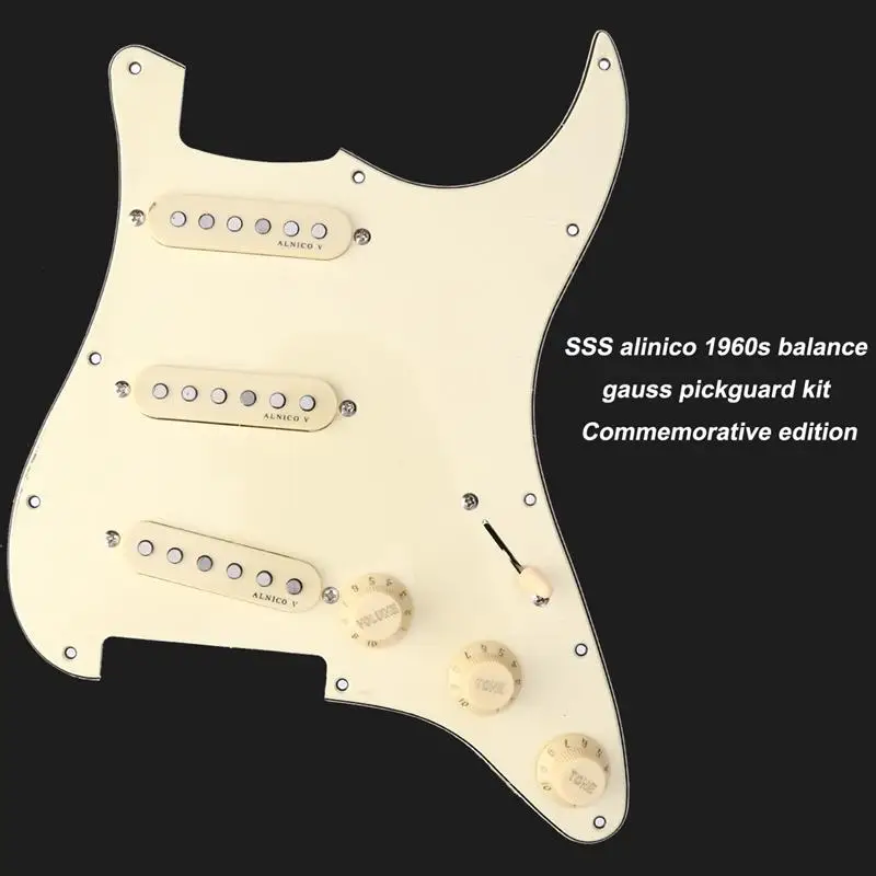 Prewired накладку Schrauben комплект памятный Модель Классические Prewired загружено SSS Накладку alnico V Звукосниматели в а-ля 60ые
