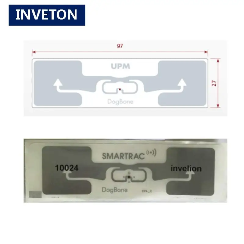 Пассивные метки Gen2 RFID UHF dogbone smartrac этикетка с большим радиусом считывания 5-8 м для