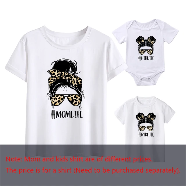 Mother Kids Fashion Baby Girl Clothes Mom Life Mother And Daughter Matching Outfits Summer Mother And Kids T Shirt Short Sleeve life1 White