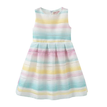 

Honeyzone Children Summer Princess Dress 6-16t Rainbow Dress Kids Dresses For Girls Roupa Infantil Menina Vestido Nina