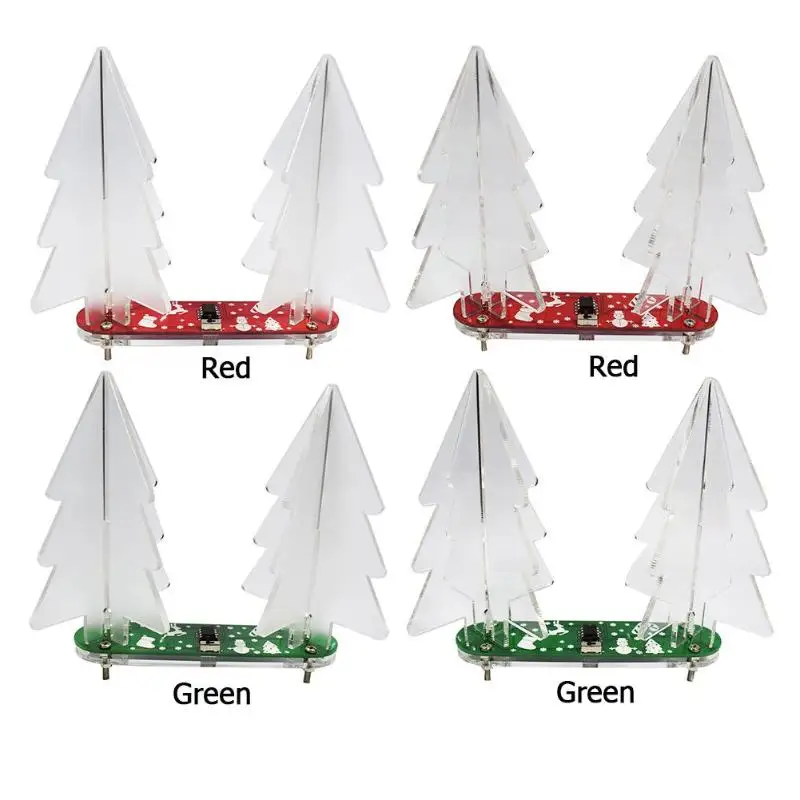 1 Set 3D Christmas Tree Superior Quality Delicate Design Decoration Skillful Manufacture Light Electronic Learning Assembly Kit
