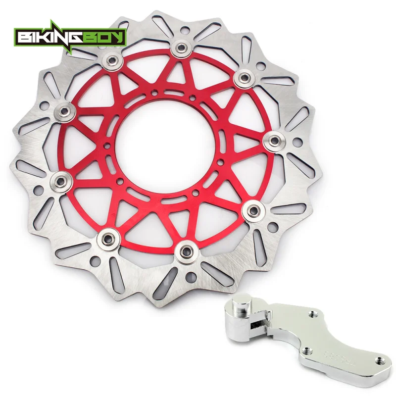 US $47.02 BIKINGBOY 320mm Front Brake Disc Disk Rotor Bracket CR 125 250 R E 04 05 06 07 08 CRF 250 450 R X 09 10 11 Supermotard CRE 250