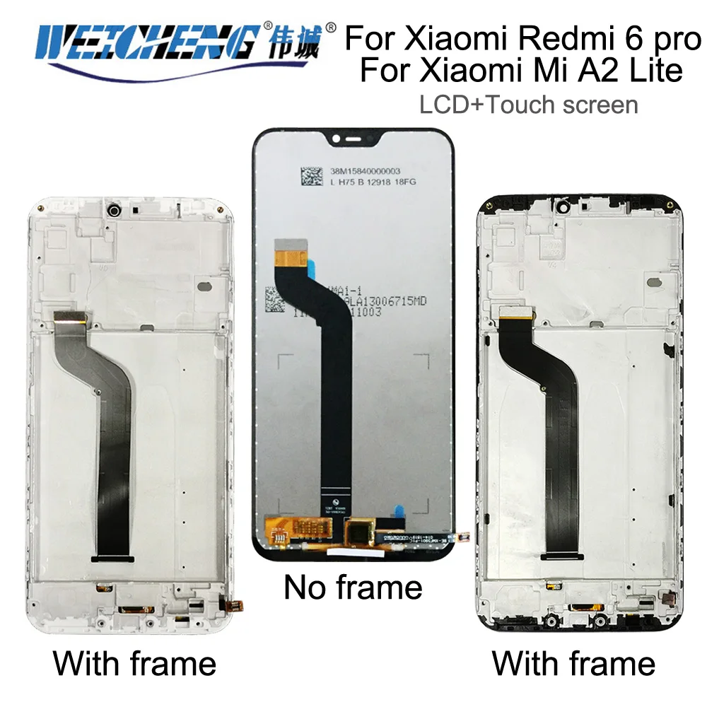 5 84 &quotAAA Качество lcd + рамка для Xiaomi mi A2 Lite дисплей кодирующий преобразователь