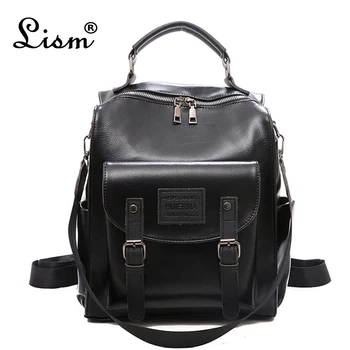 

Backpacks leather women Vintage woman Shoulder bag Backpack ladies travel Backpack Mochilas school bags for girls Bag 2019 NEW