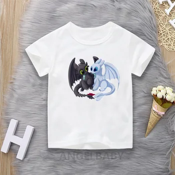 

How To Train Your Dragon White Toothless Cartoon T shirt For Boys Kids Tops Baby Girls Clothes Funny Children T-shirt