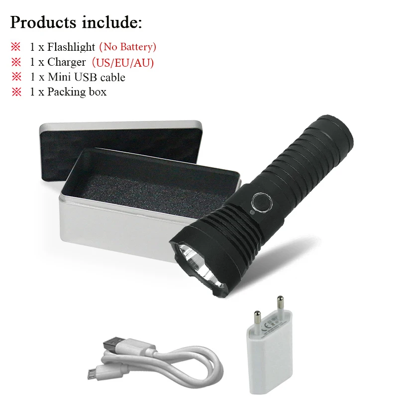 Cree xml l2 Мощный usb светодиодный светильник-вспышка перезаряжаемый фонарь на 26650 батарейках водонепроницаемый походный охотничий светильник lanterna - Испускаемый цвет: BHW522H1-BOX