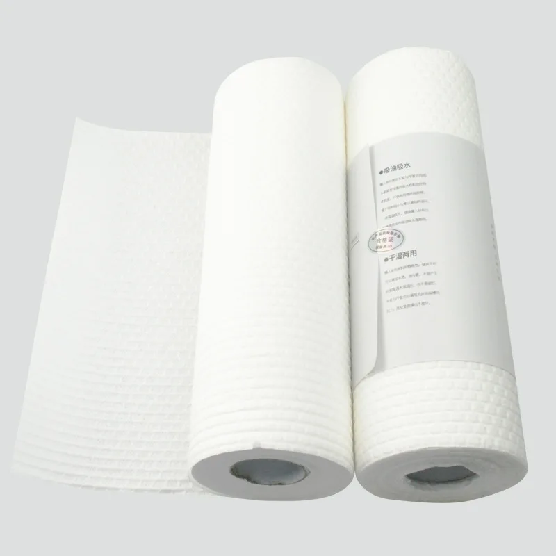 

50pcs/Roll Disposable Non-woven Fabric Absorbent Lint Rag Lazy Non-stick Oil Kitchen Cleaning Wipe Table Dish Clothes