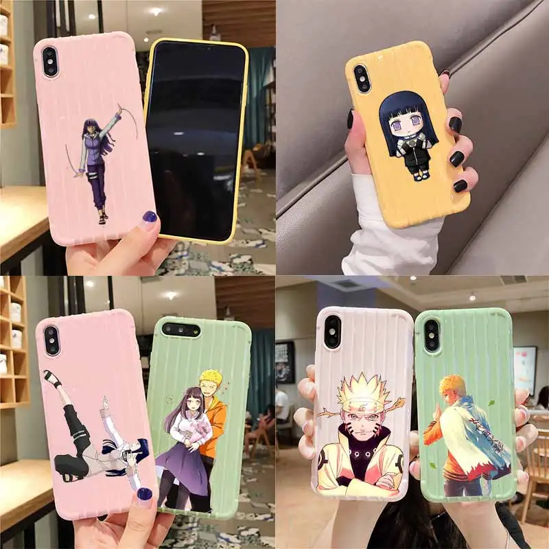 Текстурный чехол для телефона с чемоданом на колесиках Naruto and Hinata iPhone 11 Pro Max X XS MAX 8