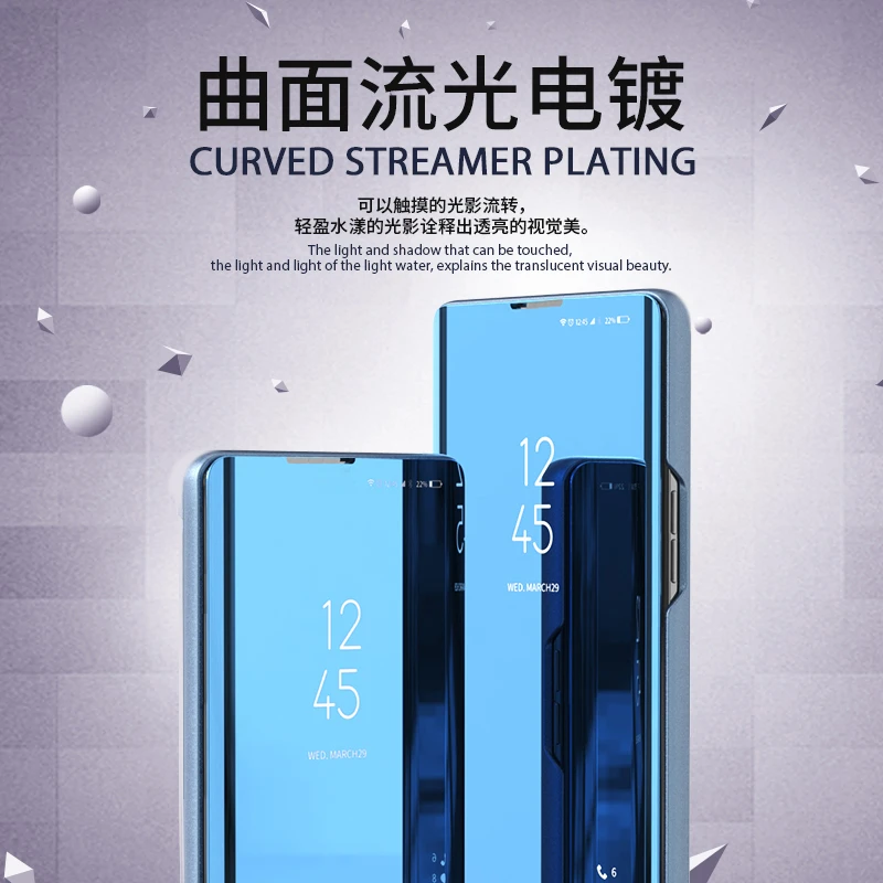 Умный зеркальный флип-чехол для телефона Xiaomi Redmi Note 8T Note 8 Pro из искусственной кожи, защитный чехол-подставка для Redmi 8 8A