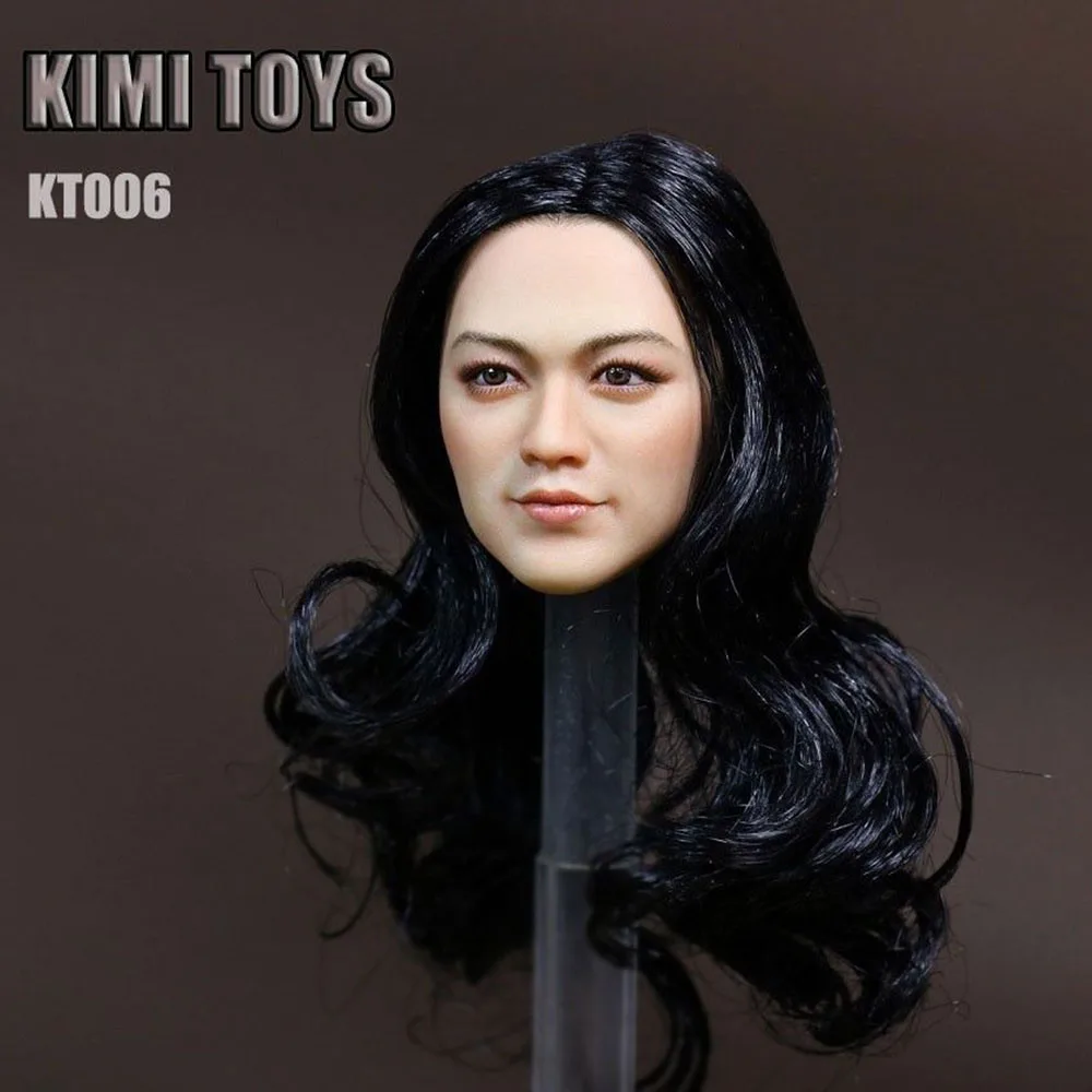 Азиатская женская голова лепим модель 1/6 масштаб KIMI игрушки KT006 для 1" фигурка актриса Tangwei женский солдат аксессуары коллекционные