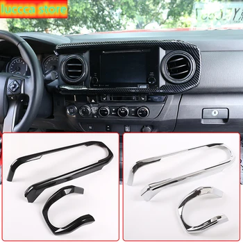 

Car central compartment dashboard air conditioning cover for outlet frame silver ABS embellishment for Toyota Tacoma -2020