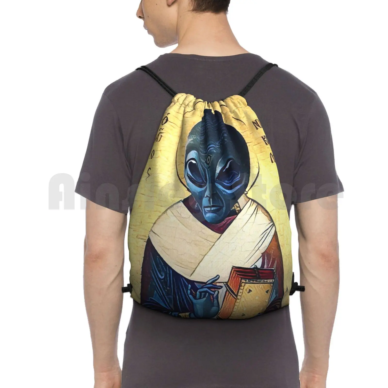 

Рюкзак на шнурке для верховой езды, сумка для скалолазания, тренажерного зала, космос, космос, астронавт, Святого Падуба, священник, Инопланетянин, прошлая история