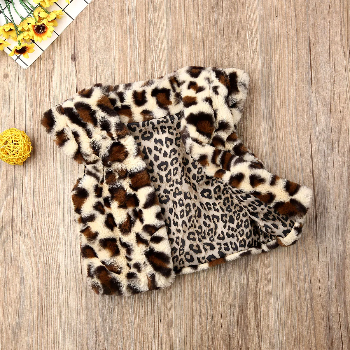 Г. Осенне-зимняя одежда для малышей милый теплый Леопардовый жилет для маленьких девочек, куртка меховой жилет От 1 до 6 лет