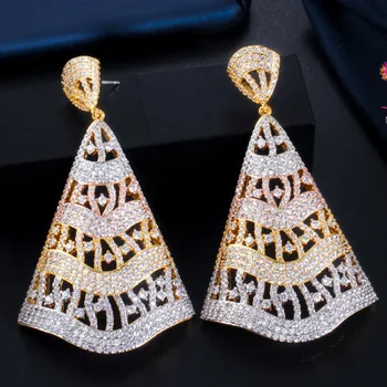 

Zlxgirl jewelry high quality Dubai gold Earrings jewelry women's fine anniversary accessory mirco pave zircon stud earringss