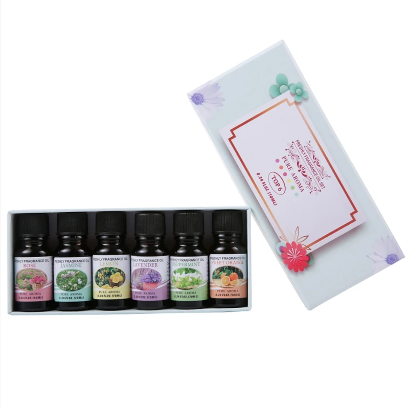 

6pcs/set Essential Oils For Aromatherapy Diffusers Massage Fragrances Oil Aroma Oils Rose Lavender Lemon Essential Oils