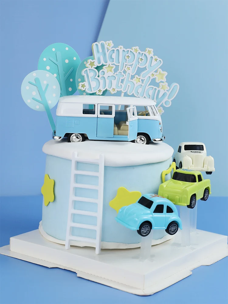 Party decorations Birthday party supplies Cake topper Cake decorations Cake toppers MIni Car Bus Cake Topper for Birthday Party Decor Alloy Locomotive Baby Shower Love Gifts Boy Kid Wedding Baking Supplies Gifts