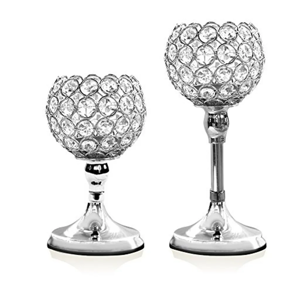 2025S Christmas Halloween Metal Candle Tealight Holders Crystal Candlesticks Wedding Party Table Centerpieces Decoration for Home - Цвет: 2025S