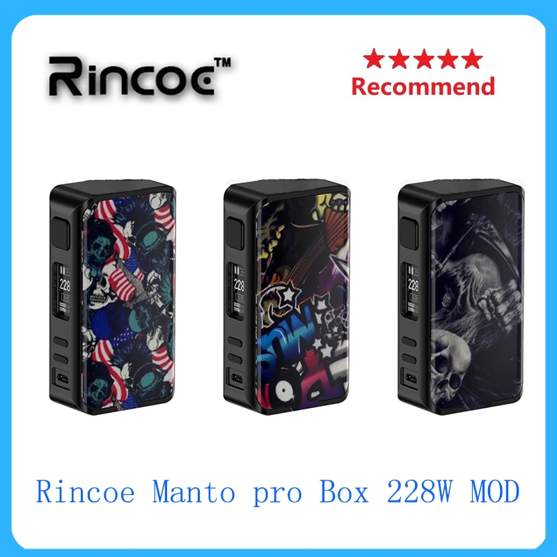 Лидер продаж мод Rincoe Manto pro Box 228 Вт питание от аккумуляторов 18650 электронная
