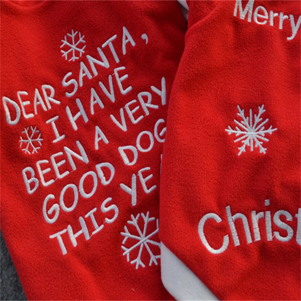 Pet Clothing Winter New Warm Fleece Embroidered Christmas Sweater Coat Jacket Chihuahua Schnauzer Puppy Dog Clothes