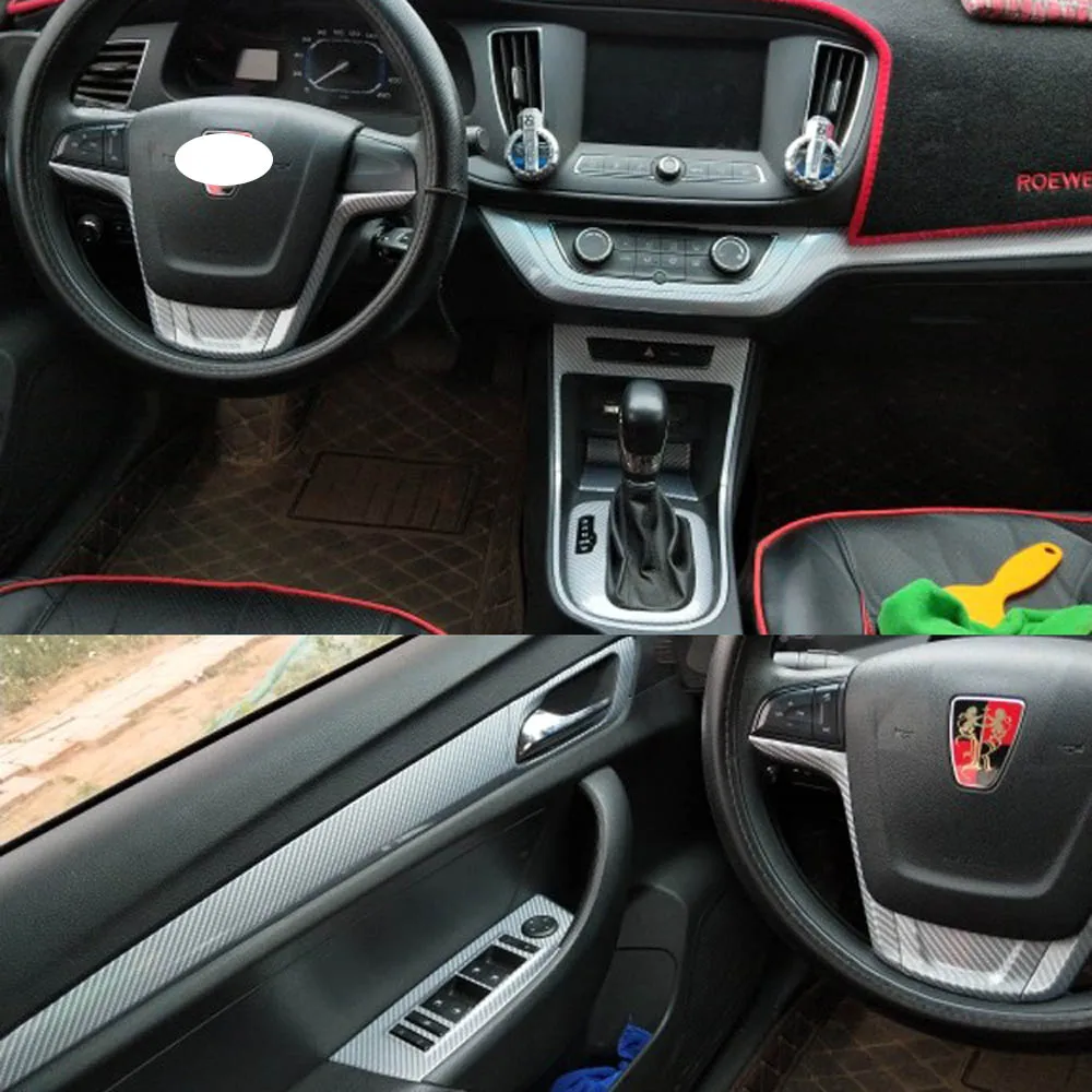 Для Roewe 360- внутренняя Центральная панель управления дверная ручка 5D наклейки из углеродного волокна наклейки аксессуары для стайлинга автомобилей