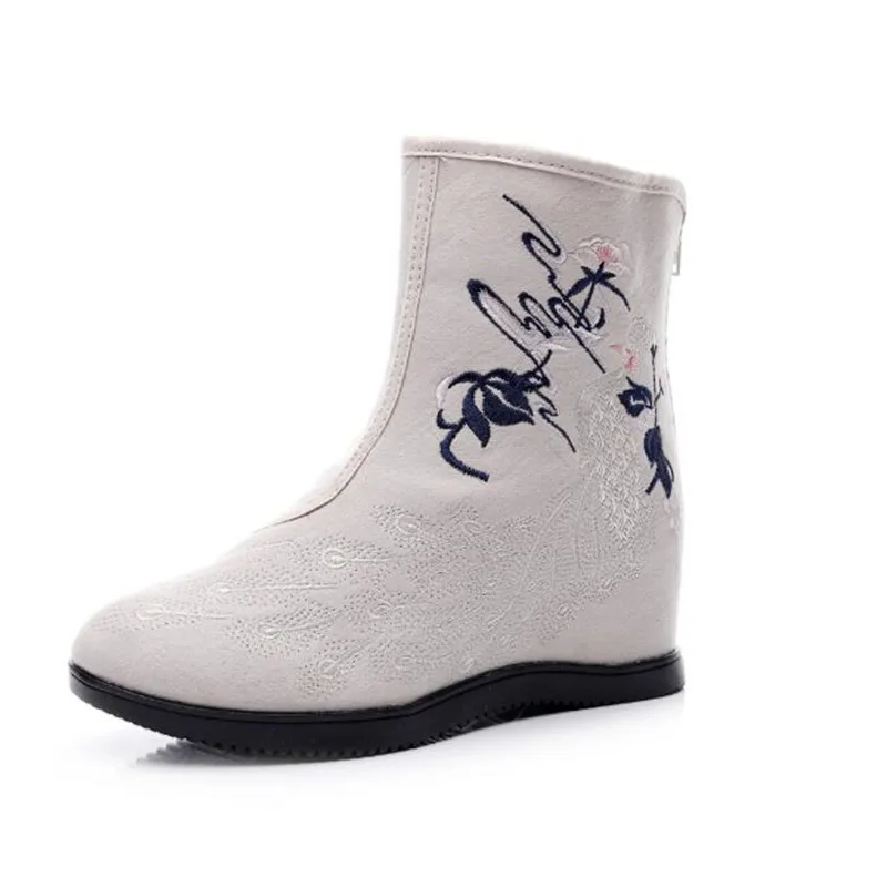 

New women boots cotton embroidered breathable comfortable light casual flat flat wear-resistant anti-slip design ladies boots