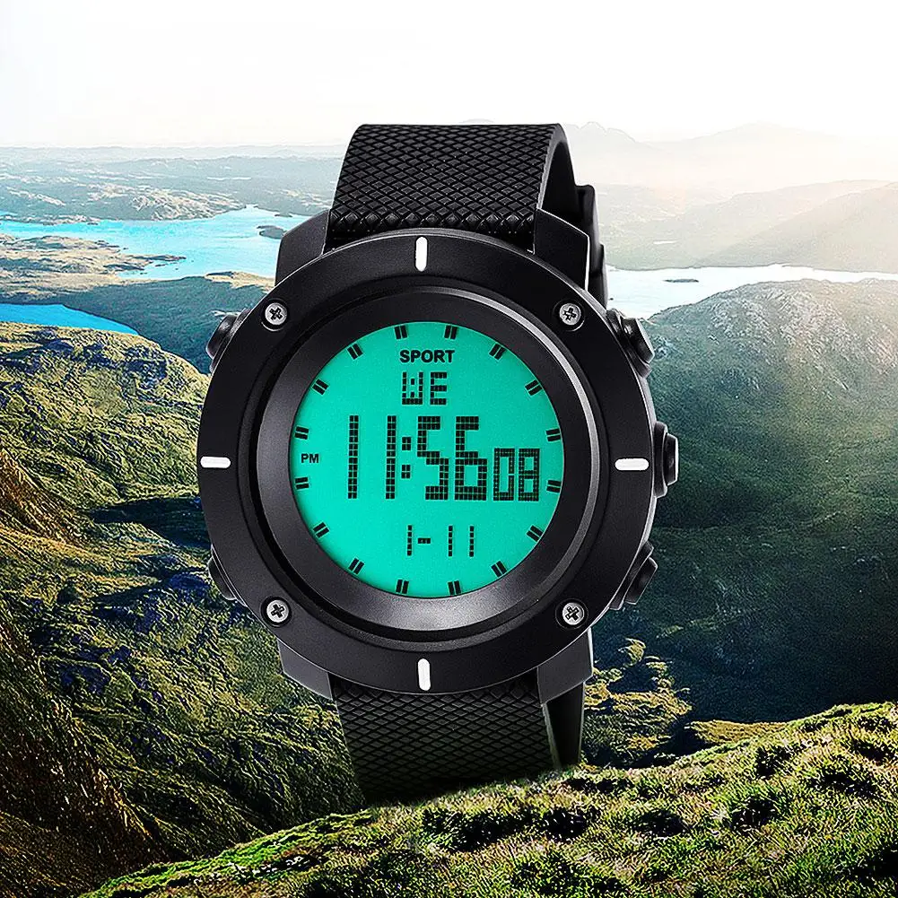 round dial digital watch