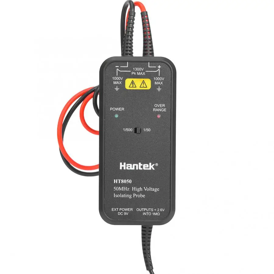 Hantek Oscilloscope Probe High Voltage Isolated Differential 50MHZ-100MHZ Bandwidth 1/50 1/500 Two-Stage Attenuation