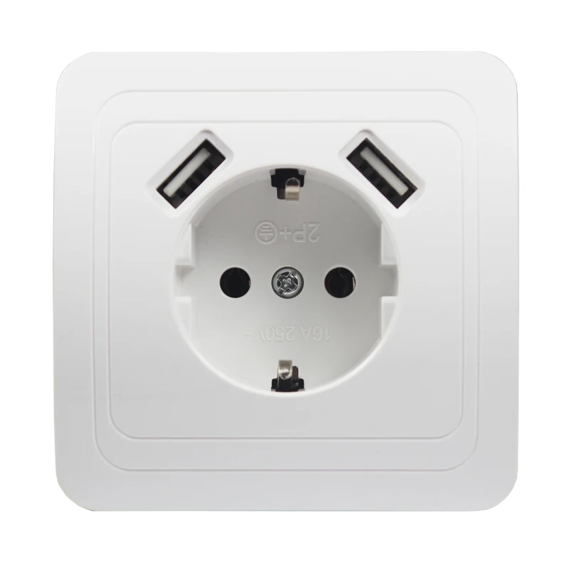 Настенное зарядное устройство с двумя USB портами 5 В 2 А|Электрические розетки| |