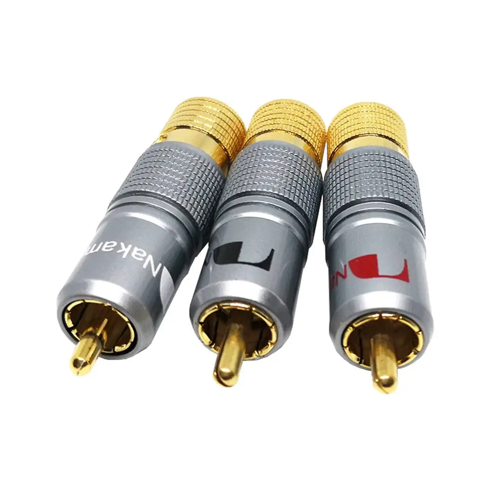 Штекер RCA позолоченный медный Блокировка Без припоя Nakamichi коаксиальный разъем