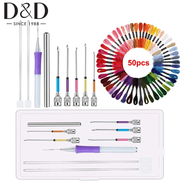 Embroidery Thread Set Floss Stitch Cross Bracelet Sewing Threads Needle Kit  String Friendship Kits Punch Cord Stitching 