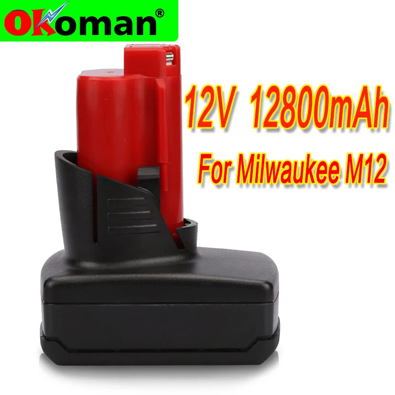 

High capacity tools battery For Milwaukee M12 12v 12800mah Power Tool Rechargeable Li-ion Battery Replacement Battery Backup L10