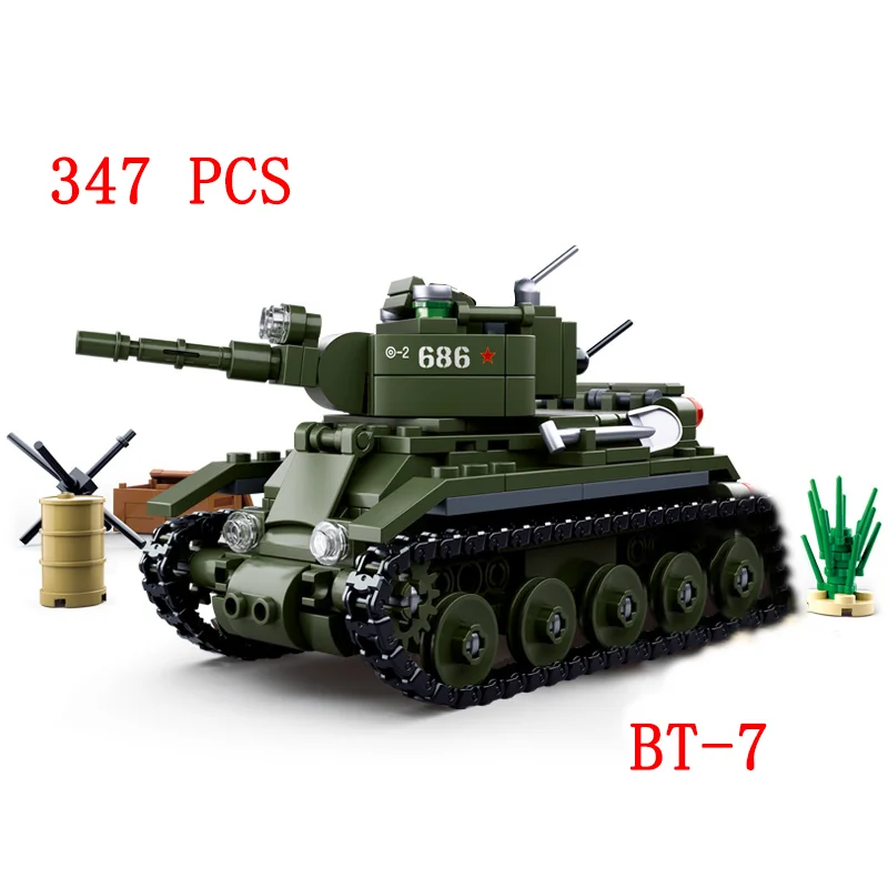Ww2 Military Vehicles guided Tank missile Sets SWAT Army City Police T34 Germany UK US Building Blocks World War ii artillery 5