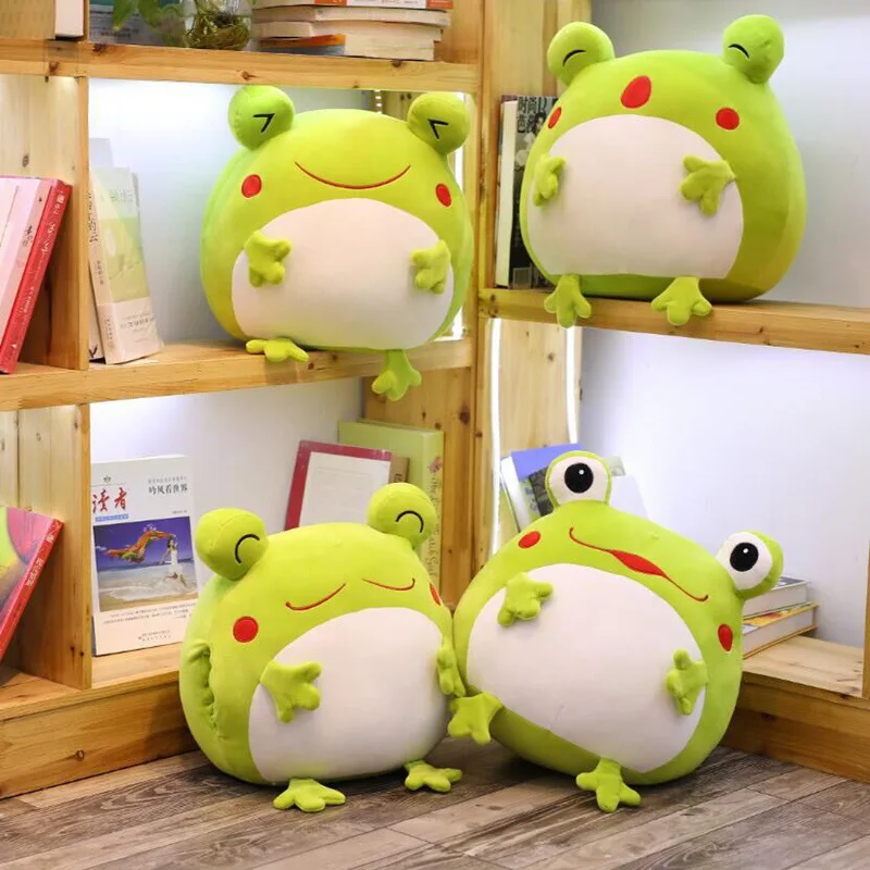 

35cm Cute Expression Frog Plush Toy Soft blanket Animal Frog Stuffed Doll Sofa Pillow Hand warmer Cushion Household Kids Gift
