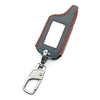 

Genuine Leather Russian Version Car Alarm System Cover For Scher-Khan Logic A B LCD Two Way Remote Case Cover