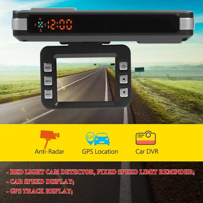  VGR1-S 3 in 1 Radar Detektor DVR Kamera Anti Auto DVR Radar Detektor Recorder GPS Video Recorder Ru
