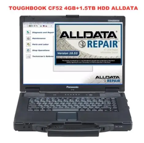 Toughbook CF52 4GB ноутбук 1,5 ТБ HDD WIN7 система 24в1 Авто Ремонт Alldata программное обеспечение V10.53+ Митчелл, по заказу 5 готов к использованию