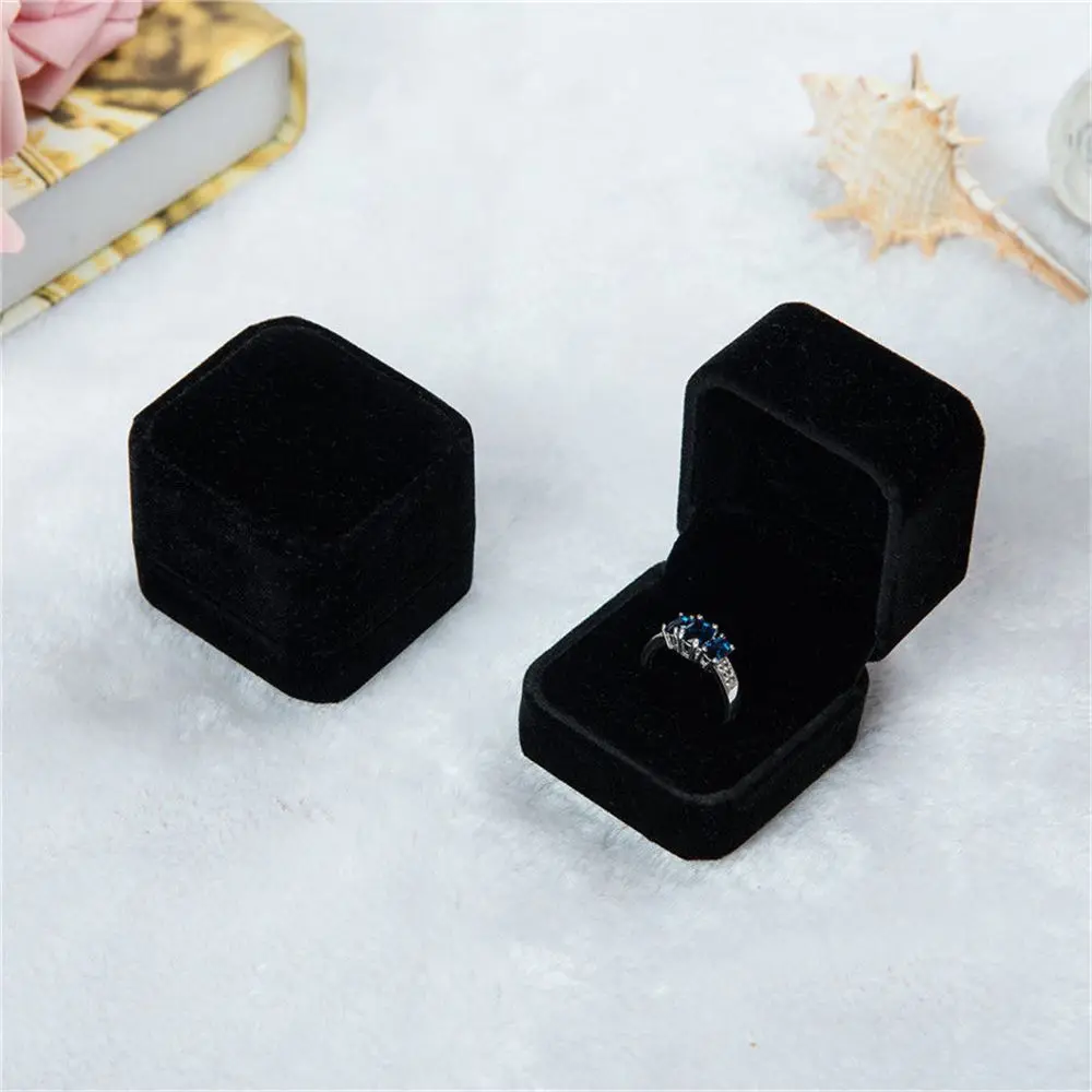 Jewelry storage box Velvet Jewelry Box Ring Holder Gift Packaging Marriage Storage Organizer Earring Display