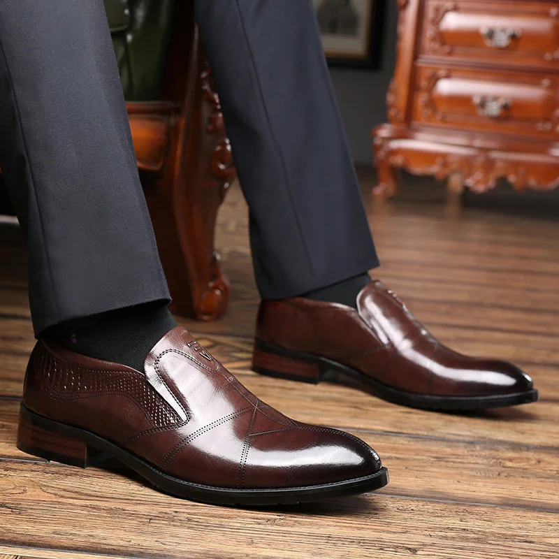 

LOTORY Casual Business Formal Wear Leather Shoes Men Bullock MEN'S SHOES Korean-style England Trendy Shoes 189908