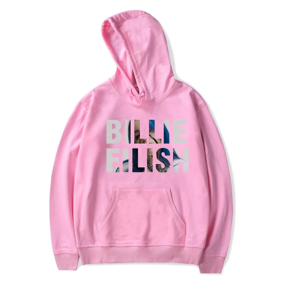 Уличная одежда Billie Eilish, худи для мужчин/женщин, черная толстовка с капюшоном для пары Billie Eilish, толстовка, простая, сохраняющая тепло, Женская/мужская толстовка с капюшоном, одежда - Цвет: pink