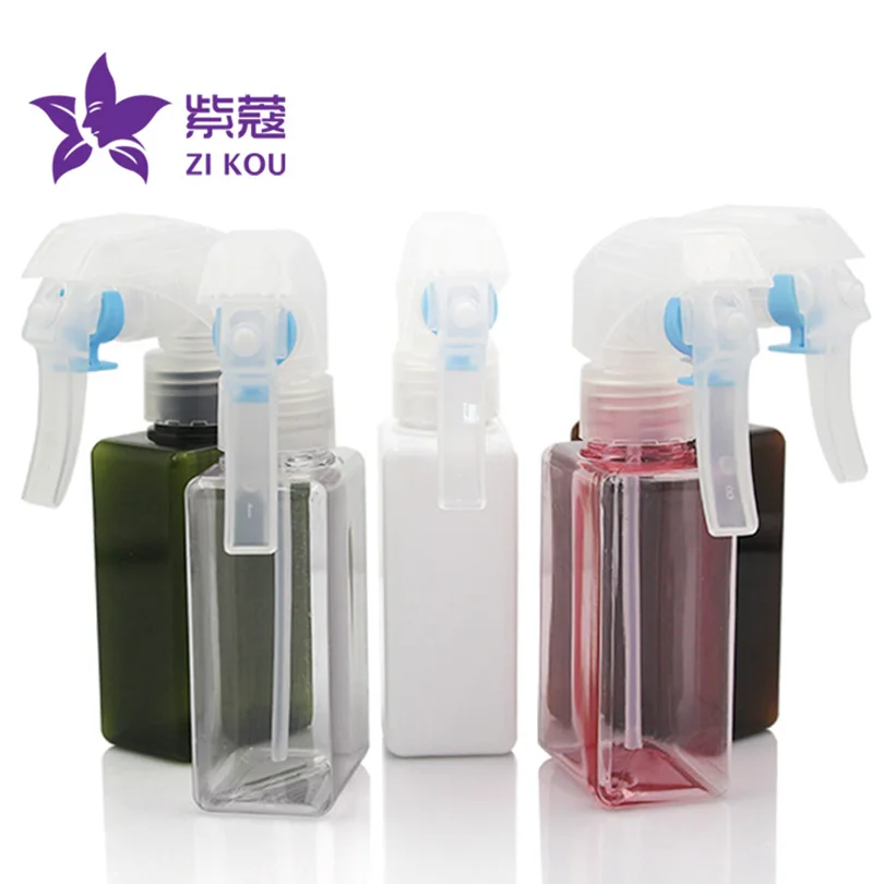 

5pcs 100ml PETG Plant Flower Watering Pot Home Spray Bottle Brown/Green/Pink/Clear Refillable Pump Cosmetic Empty Square Bottles