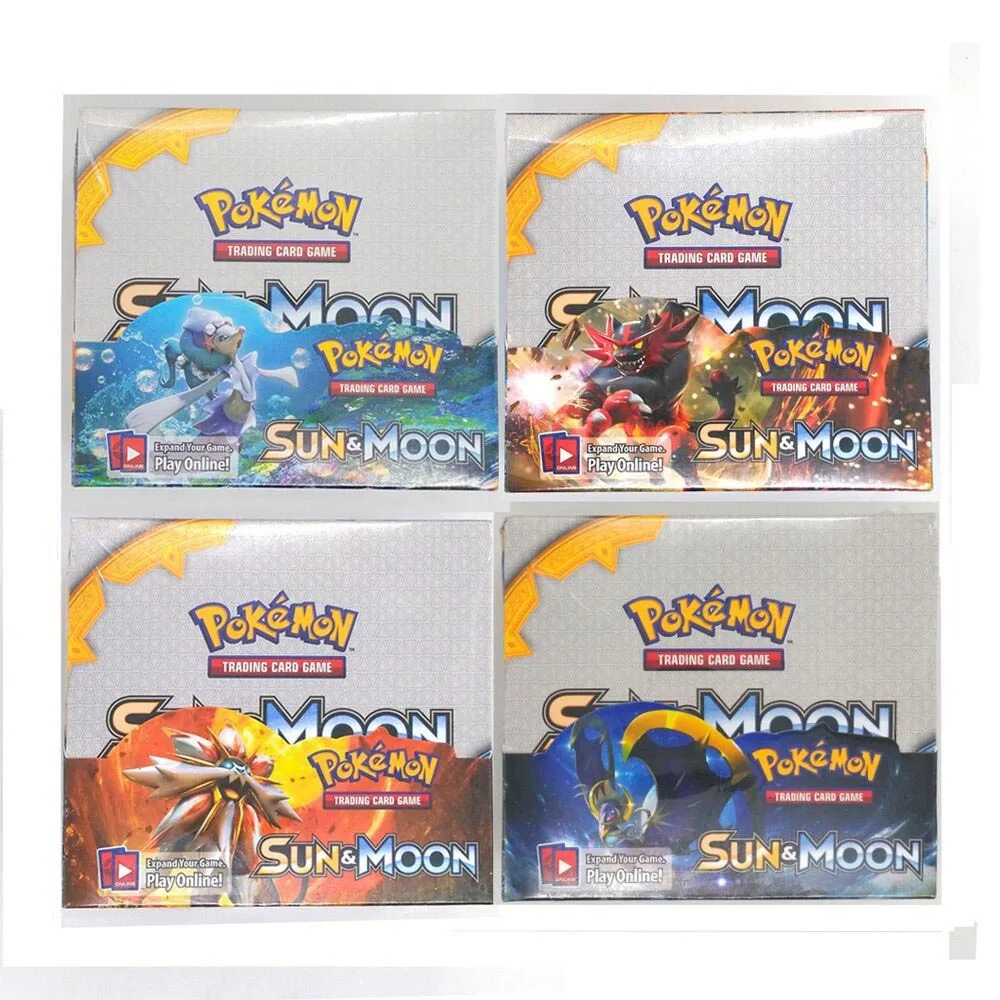 36 упаковок в коробке Pokemon TCG: Sun& Moon Sm11, подвесной светильник, герметичная коробка, набор коллекционных торговых карточек, игрушки для детей - Цвет: SUN MOON