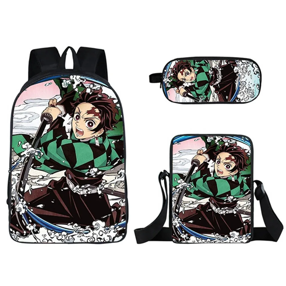 3 шт./компл. демон убийца: Kimetsu без Yaiba рюкзак модные женские туфли Для мужчин