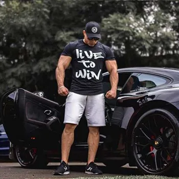 

2020 Compression T-shirt Jogger Sporting Skinny Tee Shirt Male Gyms Fitness Bodybuilding Workout grey red Tops Clothing