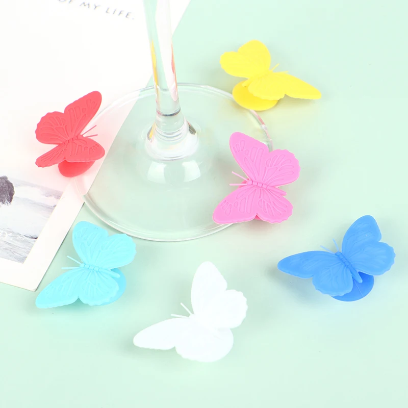 6/12pcs Mini Circle Silicone Wine Glass Marker Cup Identification Ring Recognizer Label Rubber Marker Party Accessories