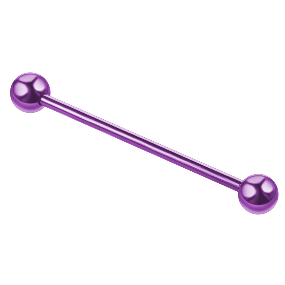 Piercing Jewelry Surgical Steel Ear Cartilage Piercing Anodizing Industrial Barbell Earring Tongue Barbell 5pcs/Lot