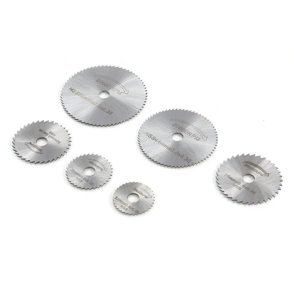 7PCS HSS пильный диск для вращающихся инструментов 22/25/32/35/44/50 мм деревянные режущие диски сердечник для дрели для Dremel резак по металлу
