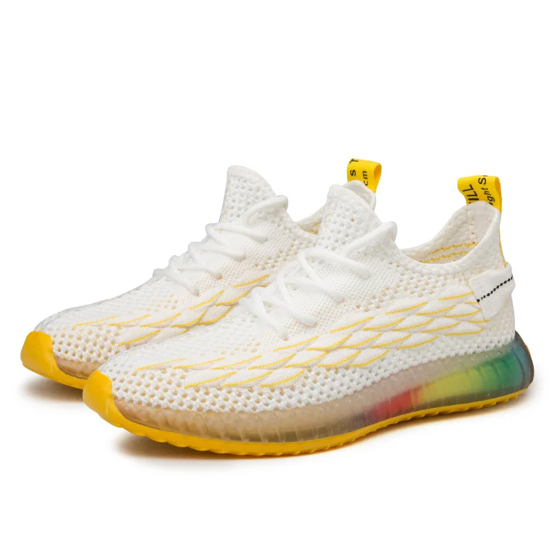 Online Celebrity Hot Selling Transparent Symphony End Coconut Shoes Men's Sports Trendy Shoes Fly Woven MEN'S SHOES Breathable R